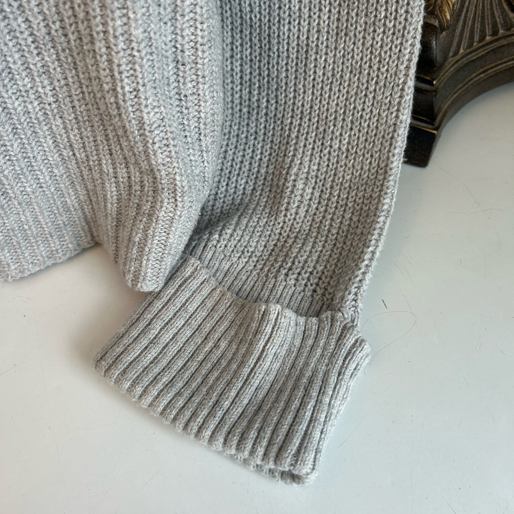 American Eagle Grey Long Sleeve Ribbed Knit Oversize Sweater Size XL Wool Blend - Picture 6 of 13